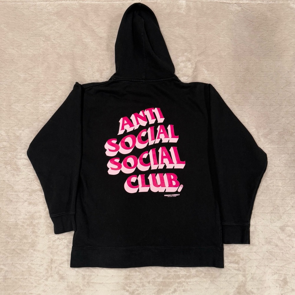 Anti Social Social Club × Period Correct Hooded Sweatshirt 'BIack’ Sz L